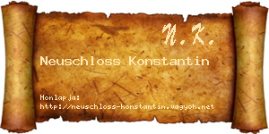 Neuschloss Konstantin névjegykártya